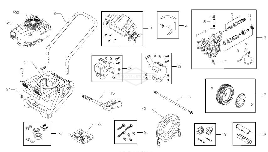 TROY-BILT 020423 Pressure Washer Replacement Parts, Pump, Breakdown & owners manual